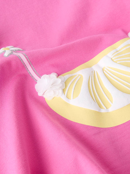 Topp Kortärmad Citron Ferntaz Rosa