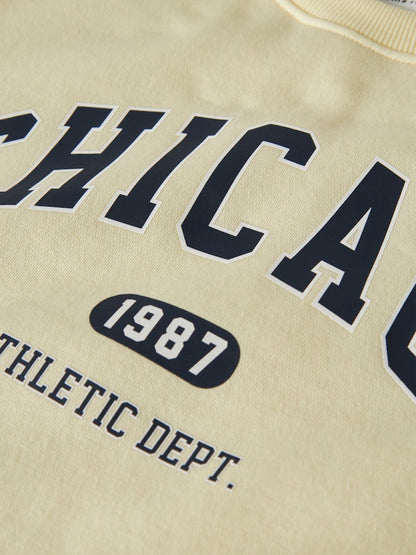 Sweattröja Chicago Enfärgad Fabia Gul