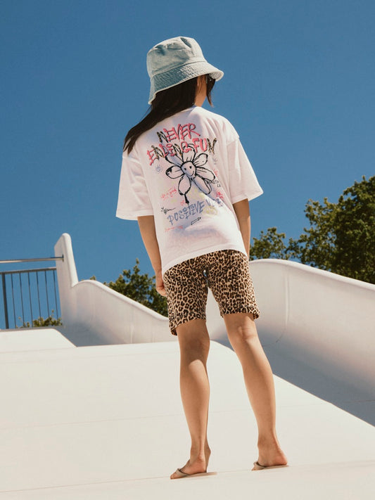 Topp Kortärmad Feivaz Backprint Vit