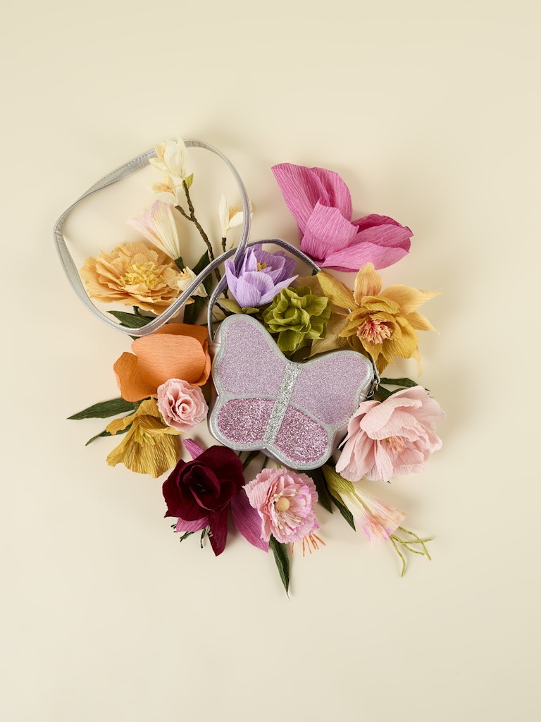 Väska Glitter Fjäril Farlula Rosa/Silver