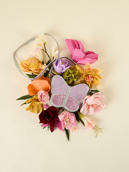 Väska Glitter Fjäril Farlula Rosa/Silver