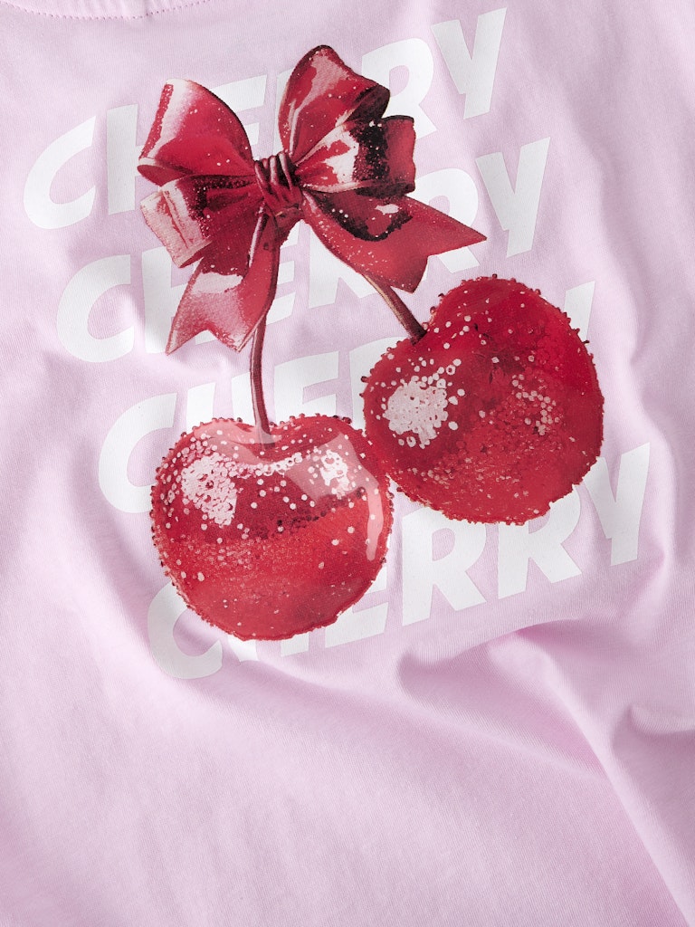 Topp Kortärmad Körsbär Farinaz Rosa