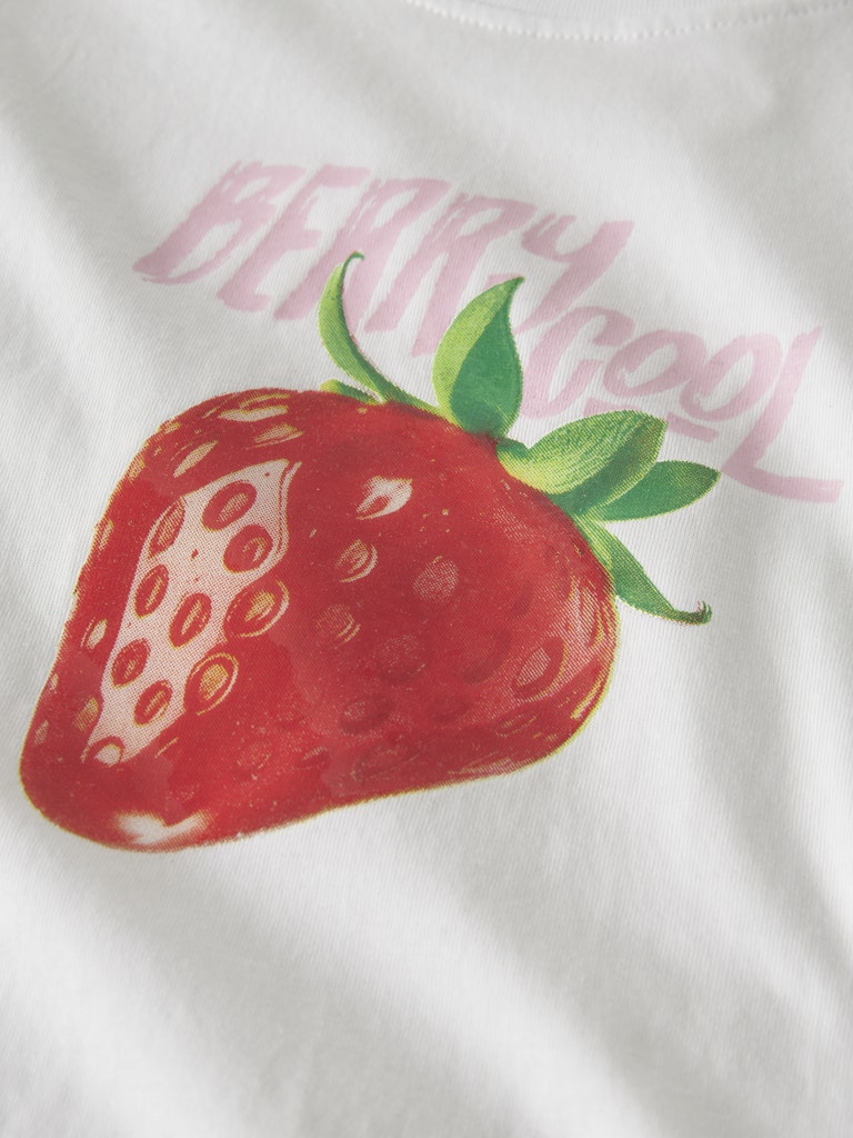 Topp Kortärmad Jordgubbe Farinaz Vit