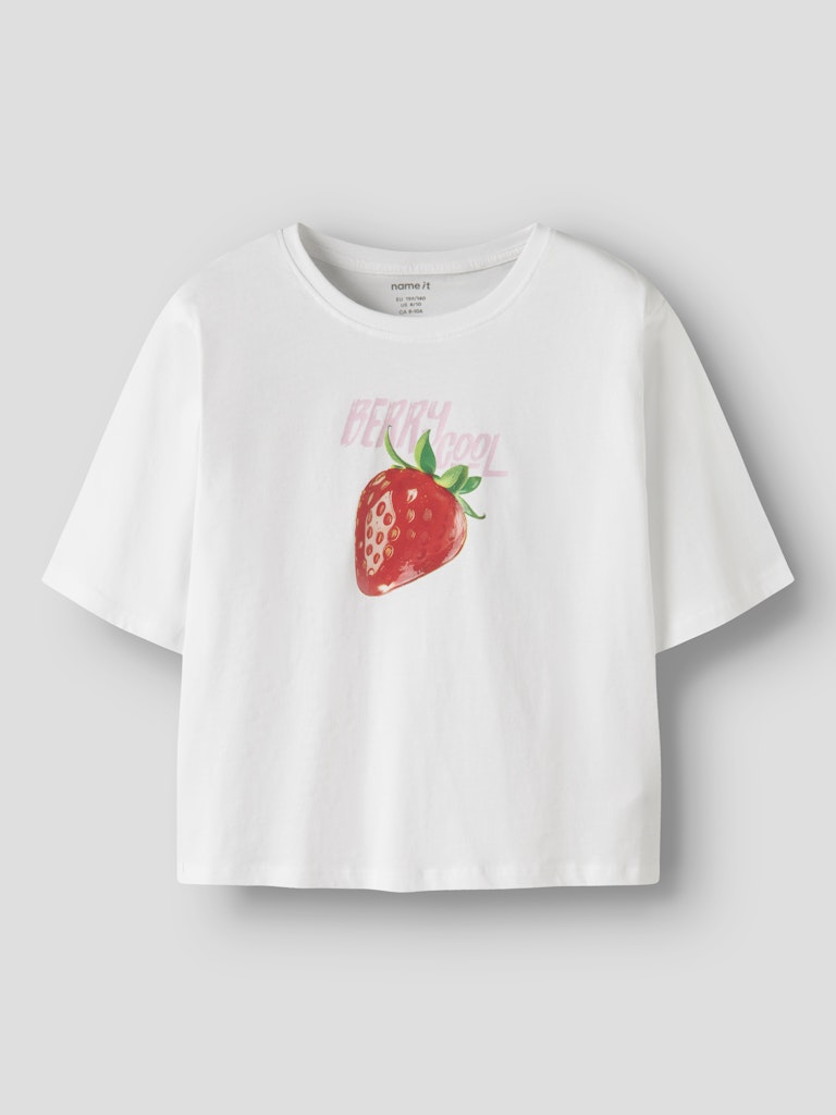 Topp Kortärmad Jordgubbe Farinaz Vit