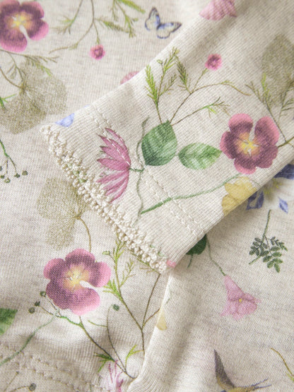 Leggings Falca Blommor Beige