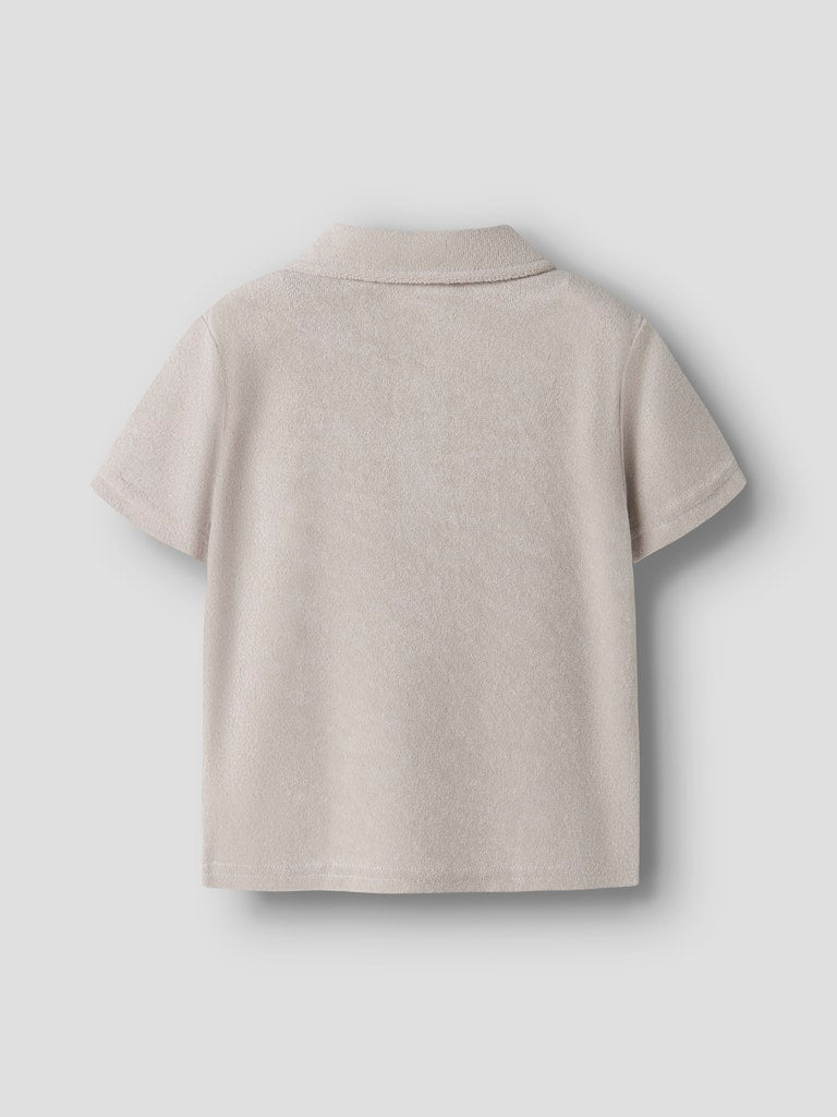 Skjorta Finti Kortärmad Frotté Enfärgad Beige