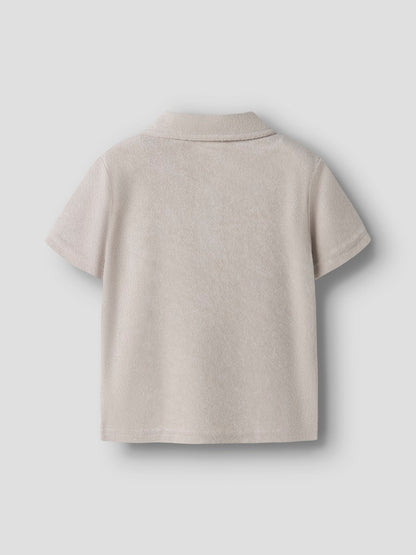 Skjorta Finti Kortärmad Frotté Enfärgad Beige