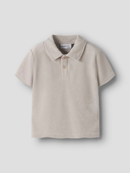 Skjorta Finti Kortärmad Frotté Enfärgad Beige