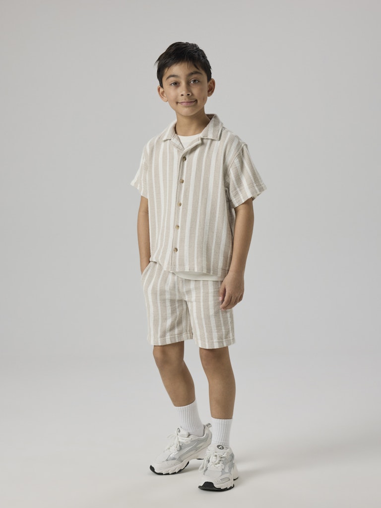 Shorts Foko Randiga Beige/Vit