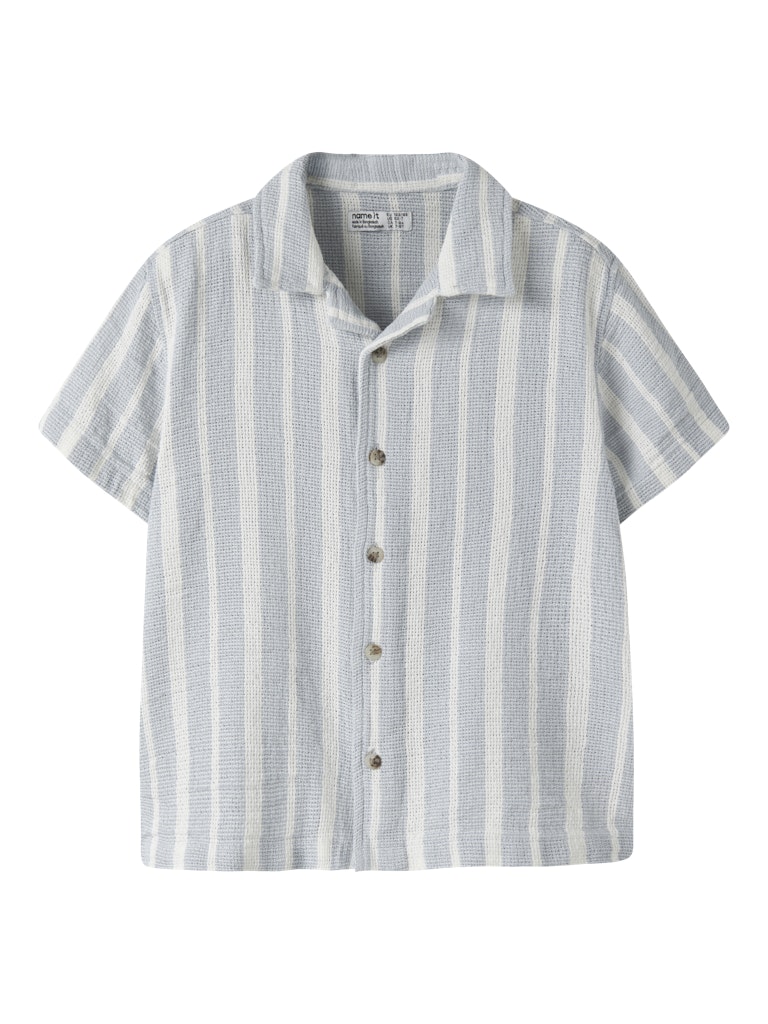 Skjorta Foko Kortärmad Randig Blå/Vit