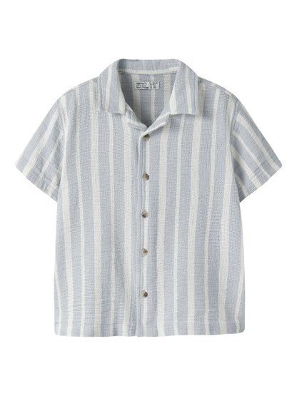 Skjorta Foko Kortärmad Randig Blå/Vit
