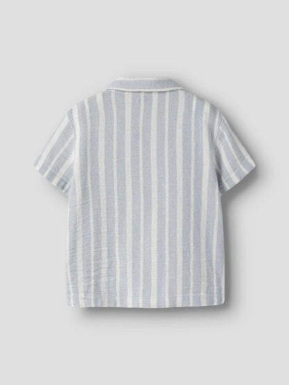 Skjorta Foko Kortärmad Randig Blå/Vit