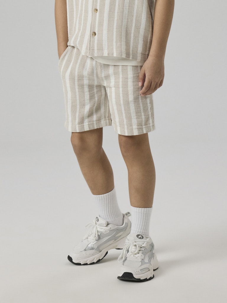 Shorts Foko Randiga Beige/Vit