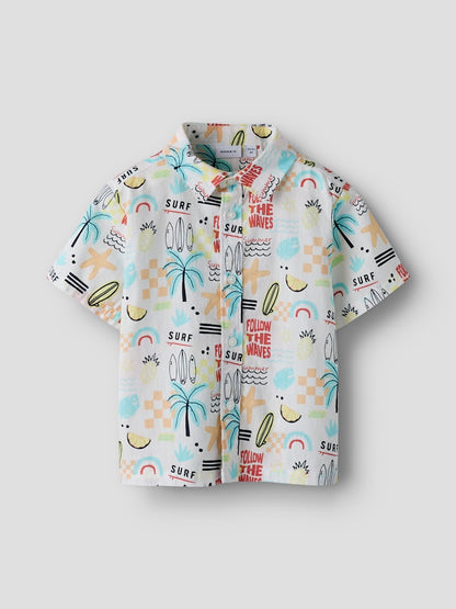Skjorta Kortärmad Beach Fhest Mönstrad Vit