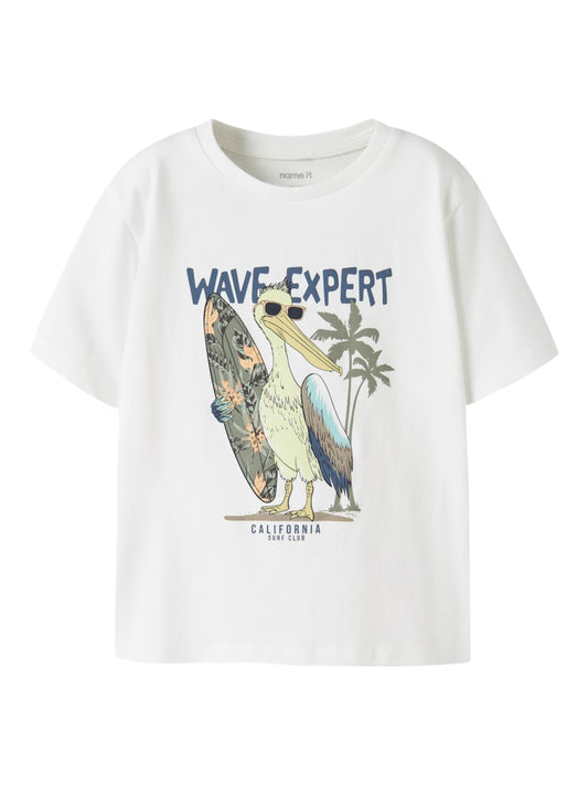 Kortärmad T-shirt Fågel Fopz Vit