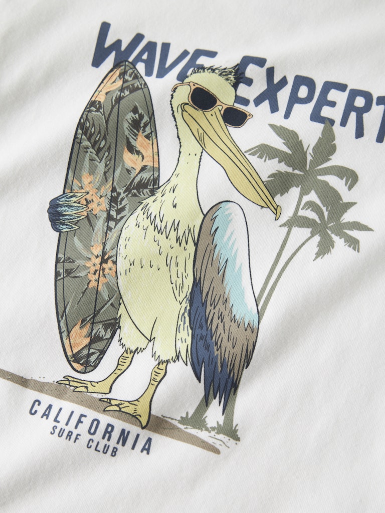 Kortärmad T-shirt Fågel Fopz Vit