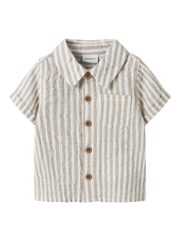 Skjorta Kortärmad Fedenis B Randig Beige/Vit
