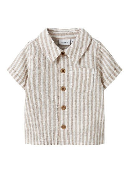 Skjorta Kortärmad Fedenis B Randig Beige/Vit