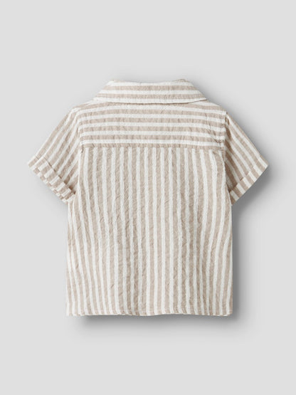 Skjorta Kortärmad Fedenis B Randig Beige/Vit