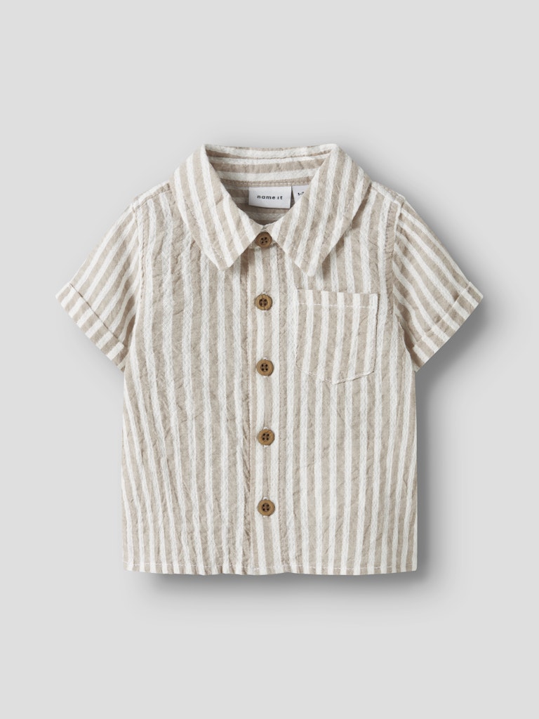 Skjorta Kortärmad Fedenis B Randig Beige/Vit