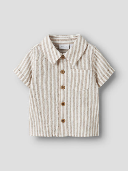 Skjorta Kortärmad Fedenis B Randig Beige/Vit