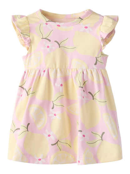 Klänning Filuaz Citroner Kortärmad Rosa