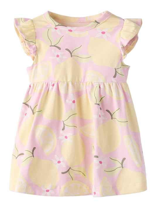 Klänning Filuaz Citroner Kortärmad Rosa