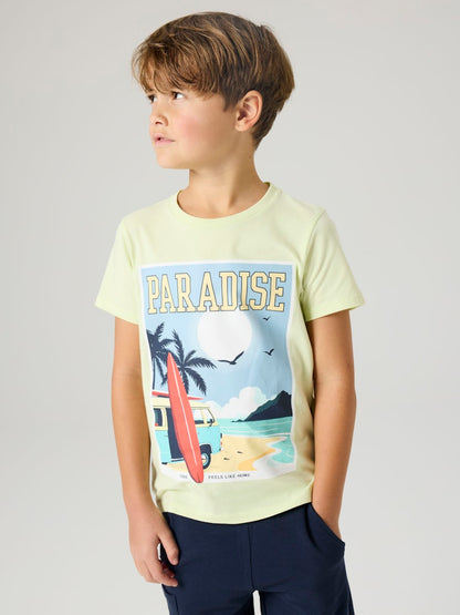 T-shirt Fivil Surf Paradise Lime
