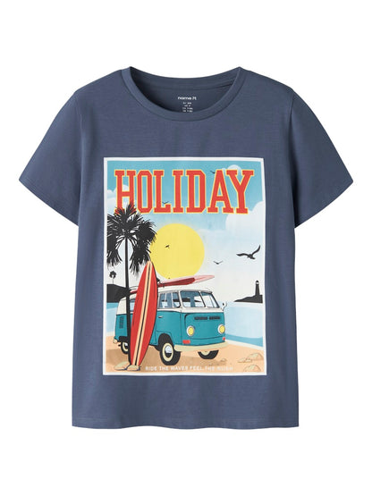 T-shirt Fivil Surf Holiday Blå