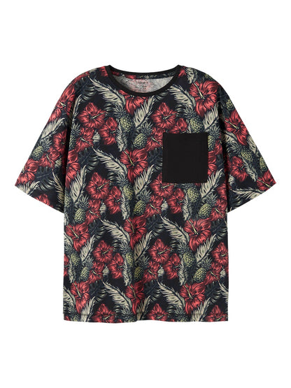 T-shirt Fern Kortärmad Mönstrad Svart