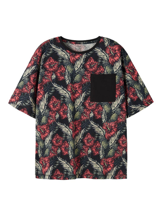 T-shirt Fern Kortärmad Mönstrad Svart