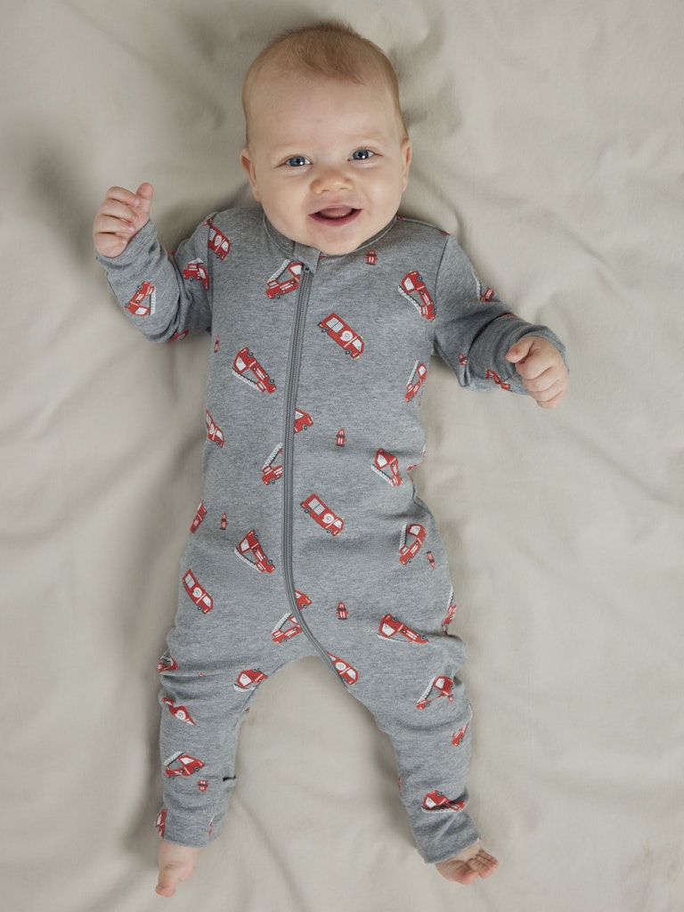 2-pack Pyjamas Brandbilar Dragkedja Blå/Grå