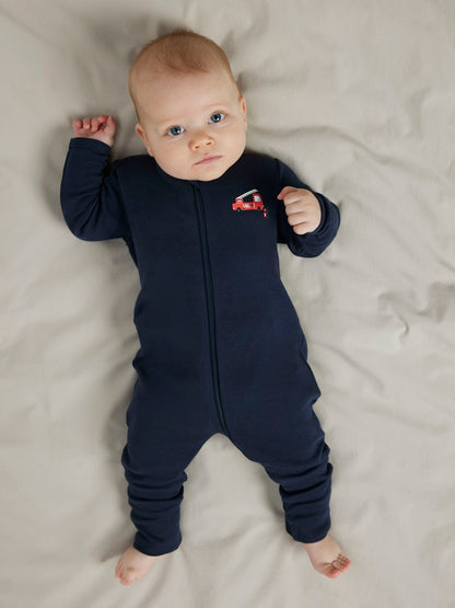 2-pack Pyjamas Brandbilar Dragkedja Blå/Grå