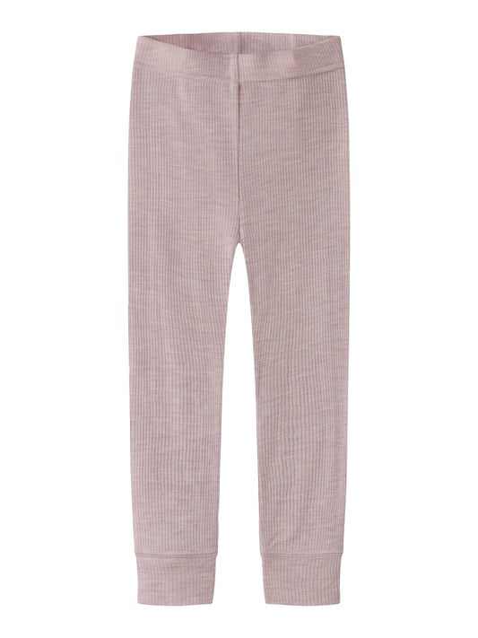 Leggings Merinoull Wax M Ribbad Enfärgad Rosa