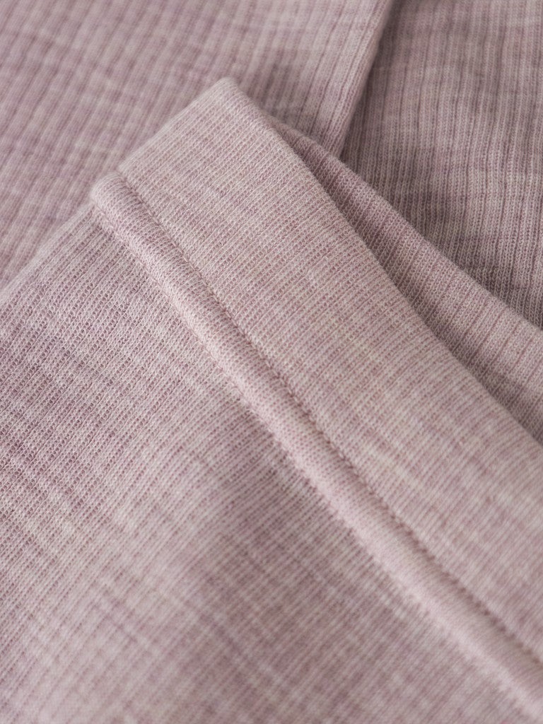 Leggings Merinoull Wax M Ribbad Enfärgad Rosa