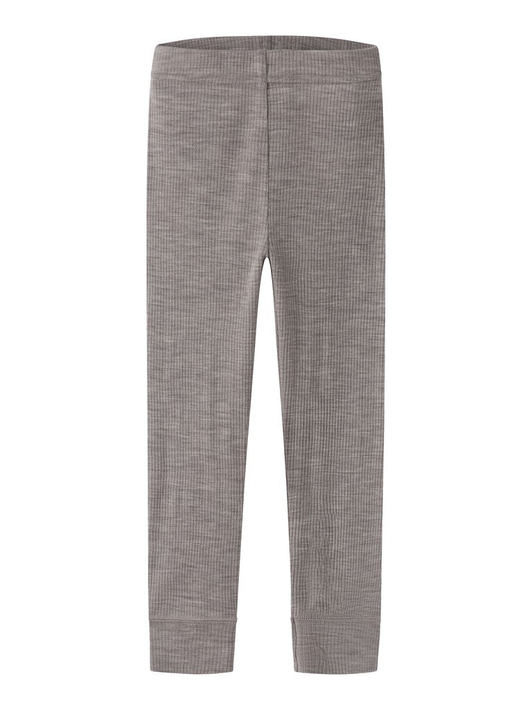 Leggings Merinoull Wax M Ribbad Enfärgad Beige