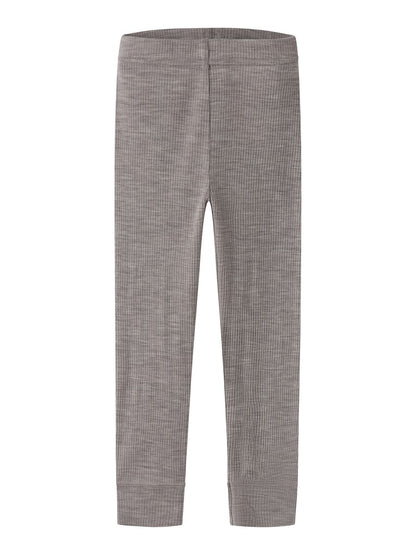 Leggings Merinoull Wax M Ribbad Enfärgad Beige
