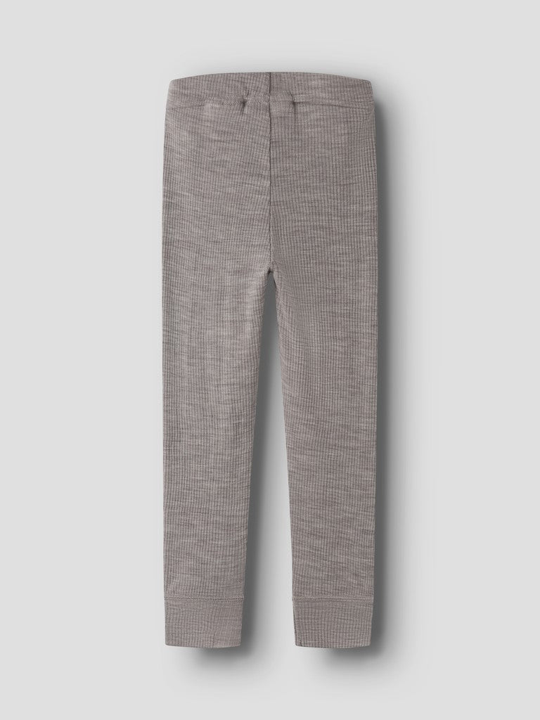 Leggings Merinoull Wax M Ribbad Enfärgad Beige