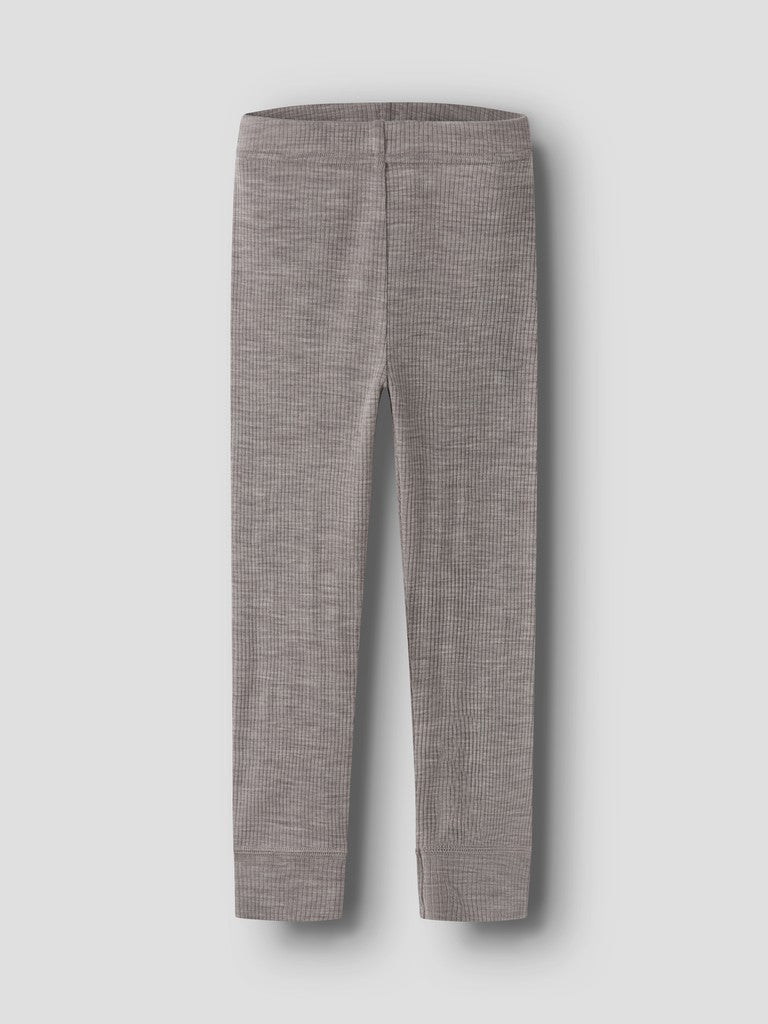 Leggings Merinoull Wax M Ribbad Enfärgad Beige