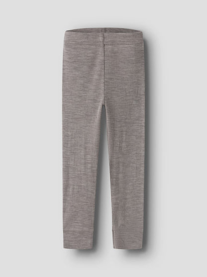 Leggings Merinoull Wax M Ribbad Enfärgad Beige