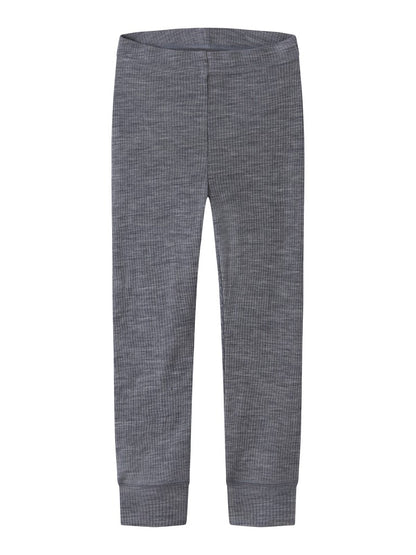 Leggings Merinoull Wax M Ribbad Enfärgad Blå