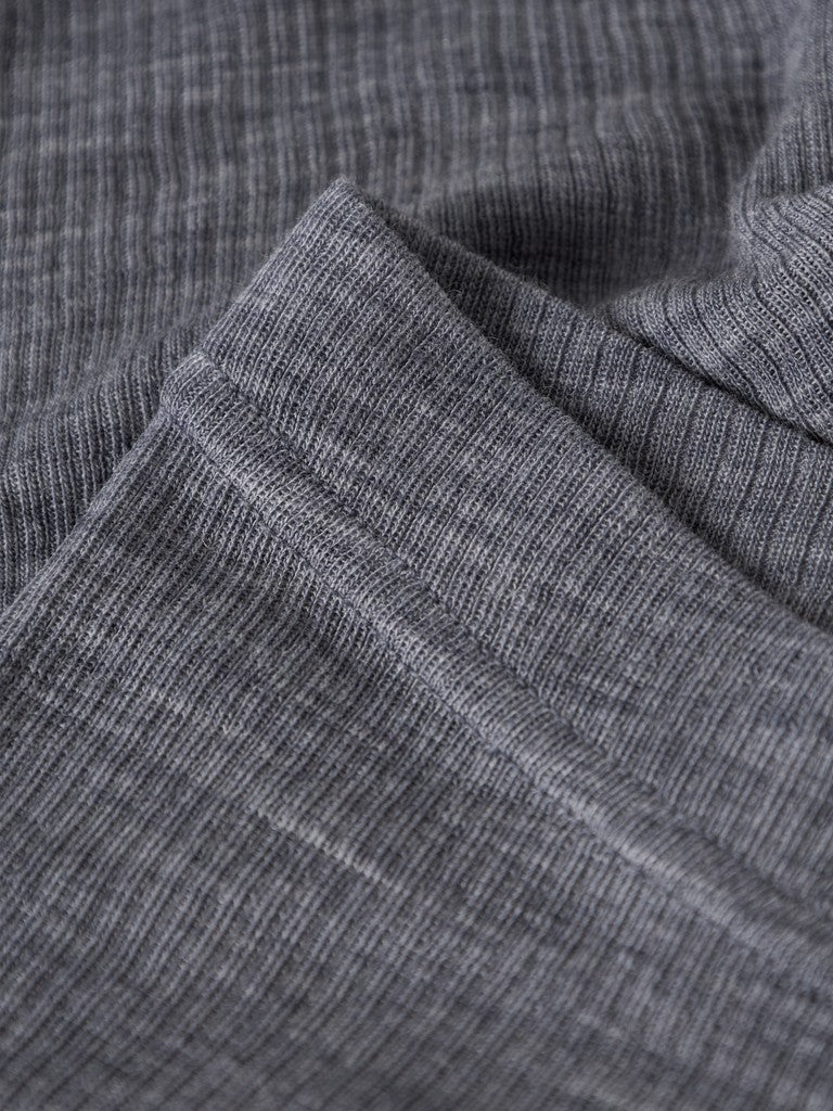 Leggings Merinoull Wax M Ribbad Enfärgad Blå