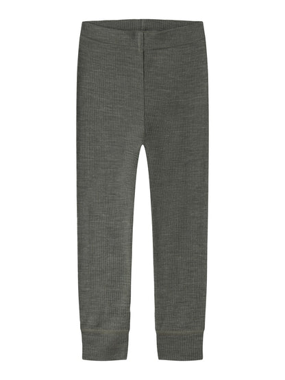 Leggings Merinoull Wax M Ribbad Enfärgad Grön
