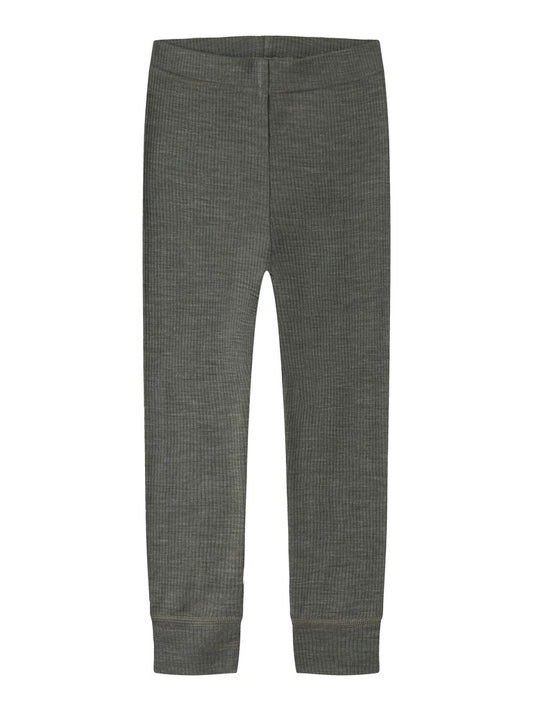 Leggings Merinoull Wax M Ribbad Enfärgad Grön