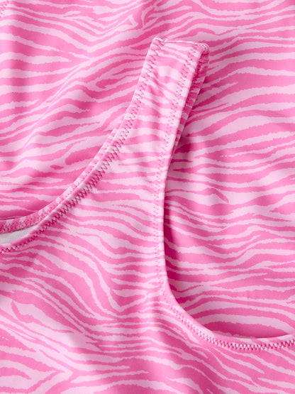 Baddräkt Zanimal Mönstrad Zebra Rosa
