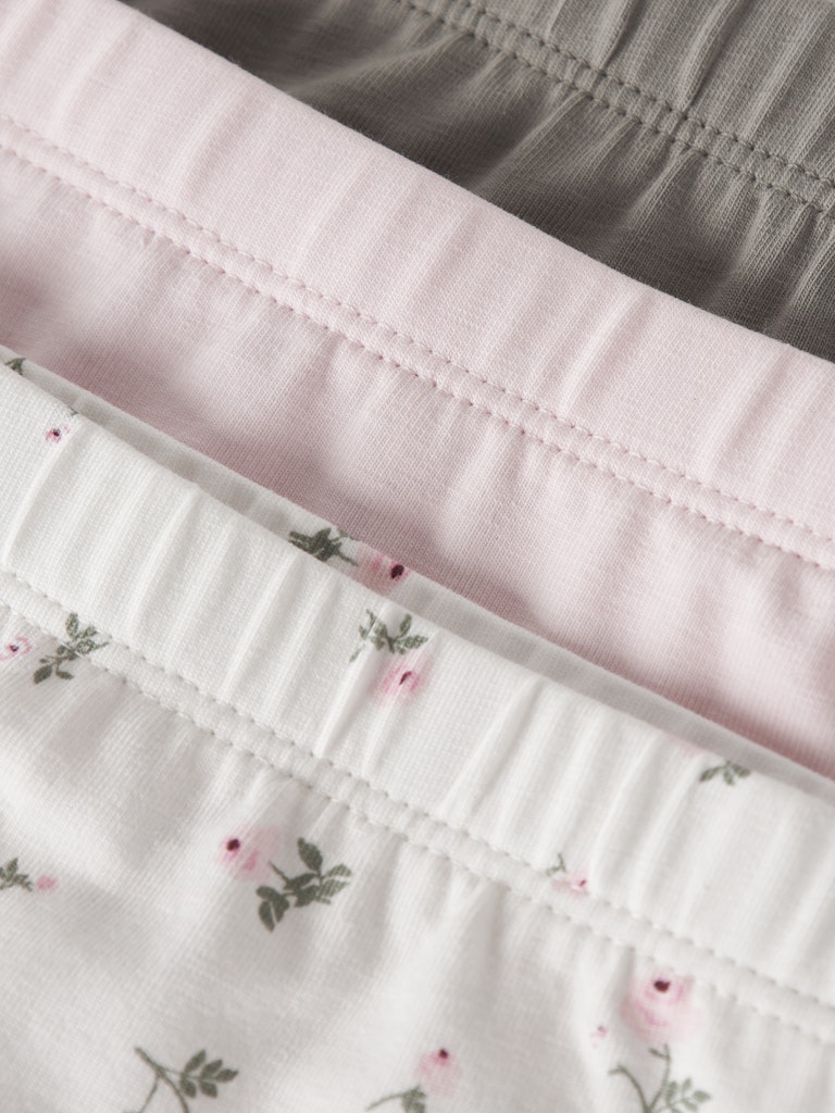Trosor 3-pack Blommor Vit/Rosa/Grön
