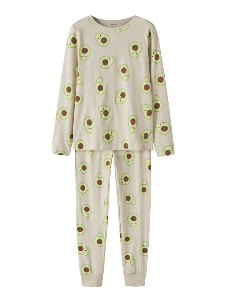 Pyjamas Långärmad Avocado M Beige