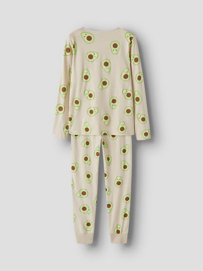 Pyjamas Långärmad Avocado M Beige