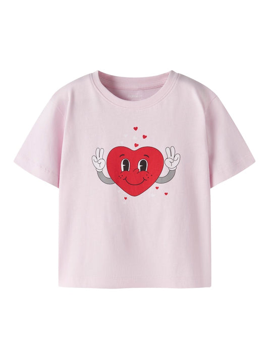 Topp Kortärmad Alla Hjärtan Bswet Rosa