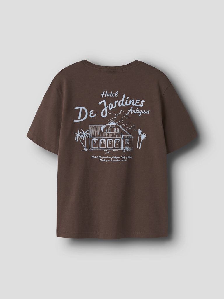 T-shirt Kortärmad Haslo Backprint Brun